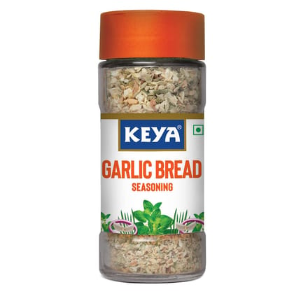 Keya Garlic Bread Seasoning |All Natural & Healthy Spice Blend| Glass Bottle | Premium Herbs and Spices 51gm