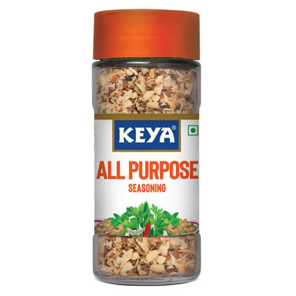Keya All Purpose Seasoning 61gm l Natural & Healthy Spice Blend for Pizza, Pasta| Glass Bottle | Premium Herbs and Spices, 61gm