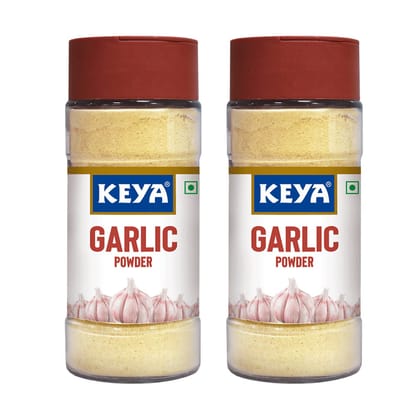 Keya Garlic Powder 55gm, Ready to Use, Instant Garlic Flavour, Additive Free, No preservatives, All Natural and Free Flowing, Lehsun Powder, Pack 2
