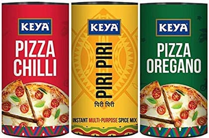 Keya International Sprinklers Combo | Italian Pizza Oregano 81gm | Piri Piri 81gm | Italian Pizza Chilli 71gm | Pack of 3