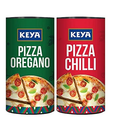 Keya Pizza Seasoning Combo | Italian Pizza Oregano 80gm | Italian Pizza Chilli 70gm | Pack of 2
