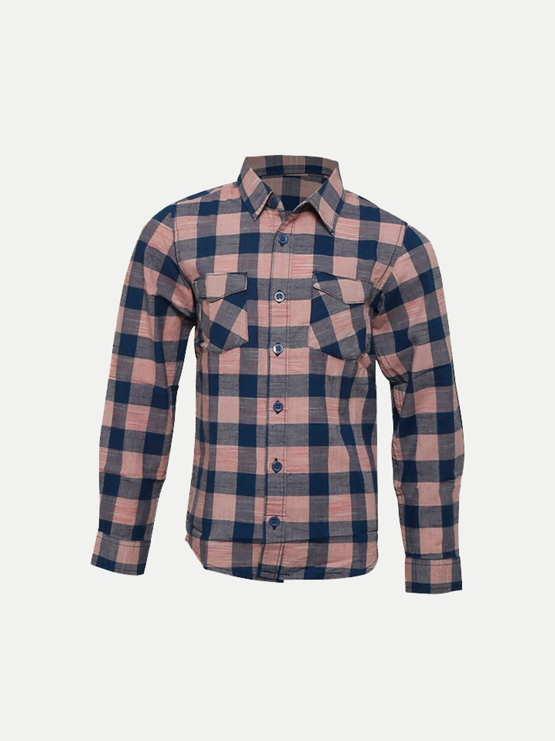 Teen Boys Pink Checked Full Sleeve Shirt