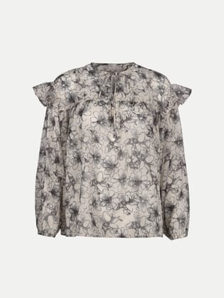 Women Printed Cream Blouse Women Printed Cream Blouse