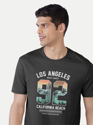 Men Black Typographic Printed Cotton T-shirt