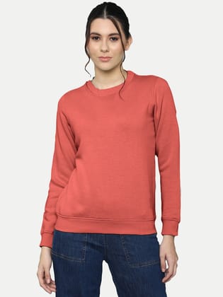 Women Solid Rust Pullover