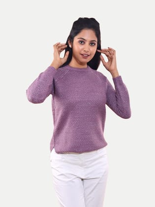 Women Lilac Lurex Pullover Women Lilac Lurex Pullover