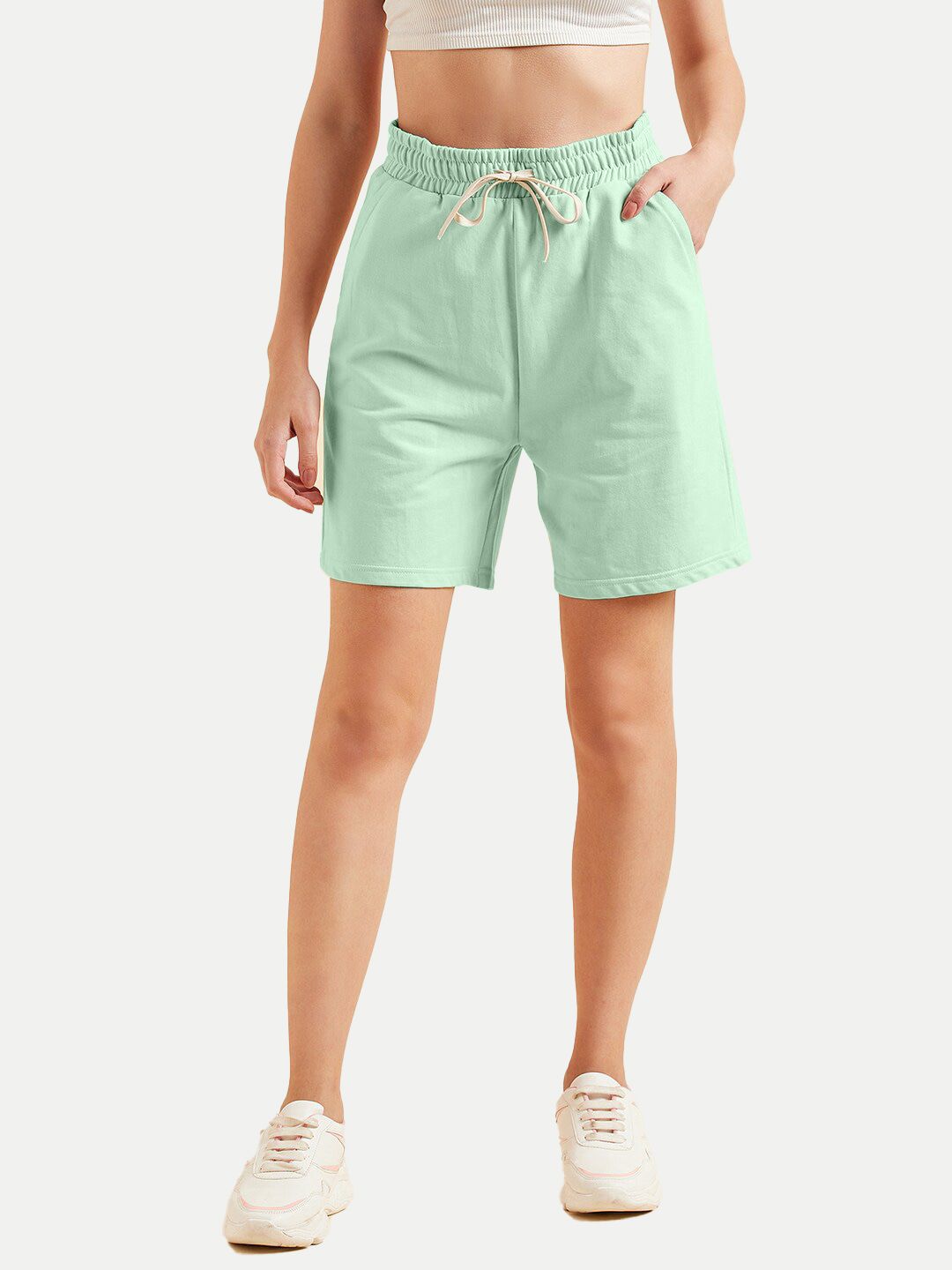 Womens Sea green  Solid  Shorts