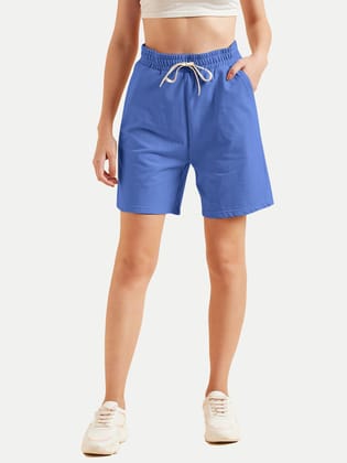 Womens Navy  Solid  Shorts