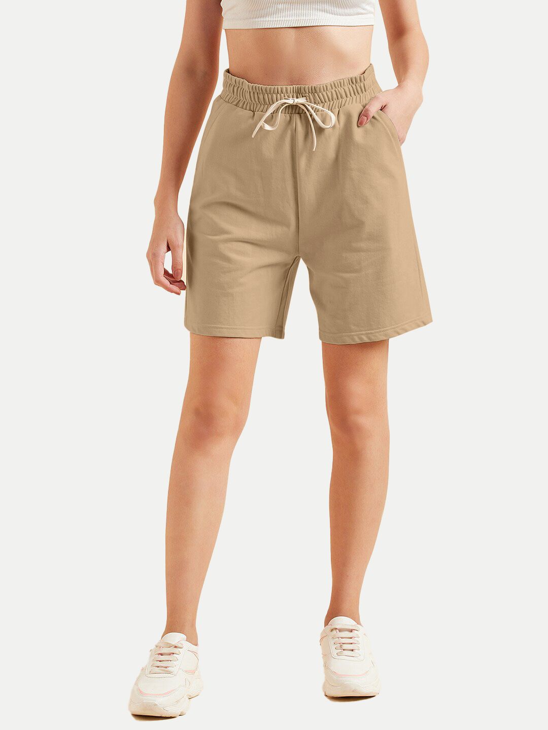 Womens Brown  Solid  Shorts