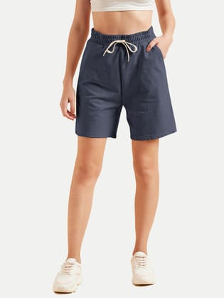 Womens Black Solid  Shorts