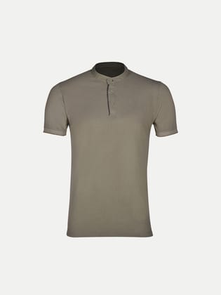 Menss Grey Henley Neck T Shirt