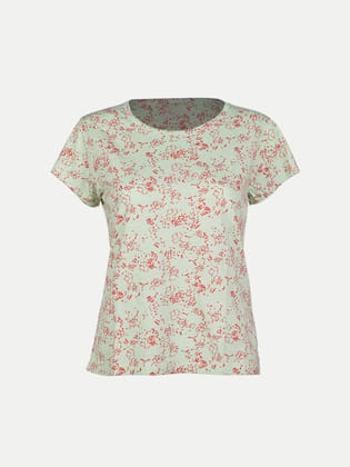 Women Mint All Over Printed T- Shirts