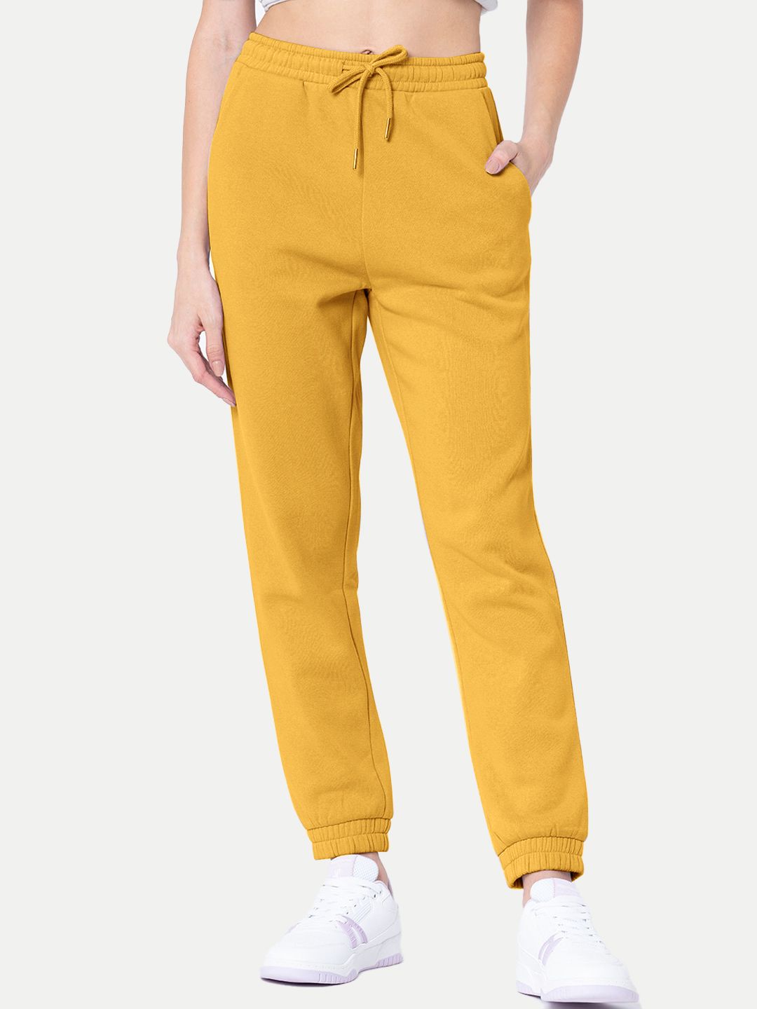 Womens Mustard   Solid Joggers