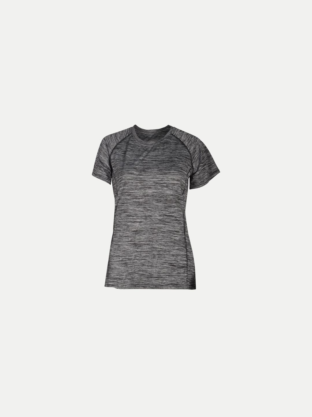 Women Grey Melange Half Sleeve Crew Neck T-shirt