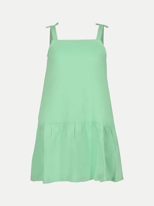 Girls Mint Solid Dress