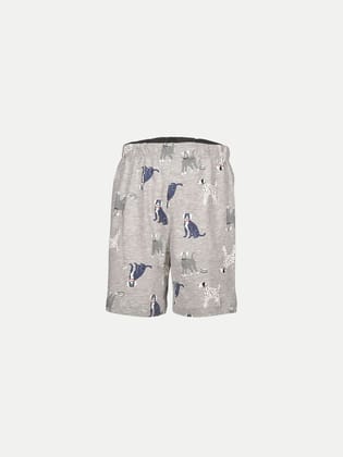 Girls  Grey Animal All-over Printed Lounge Shorts