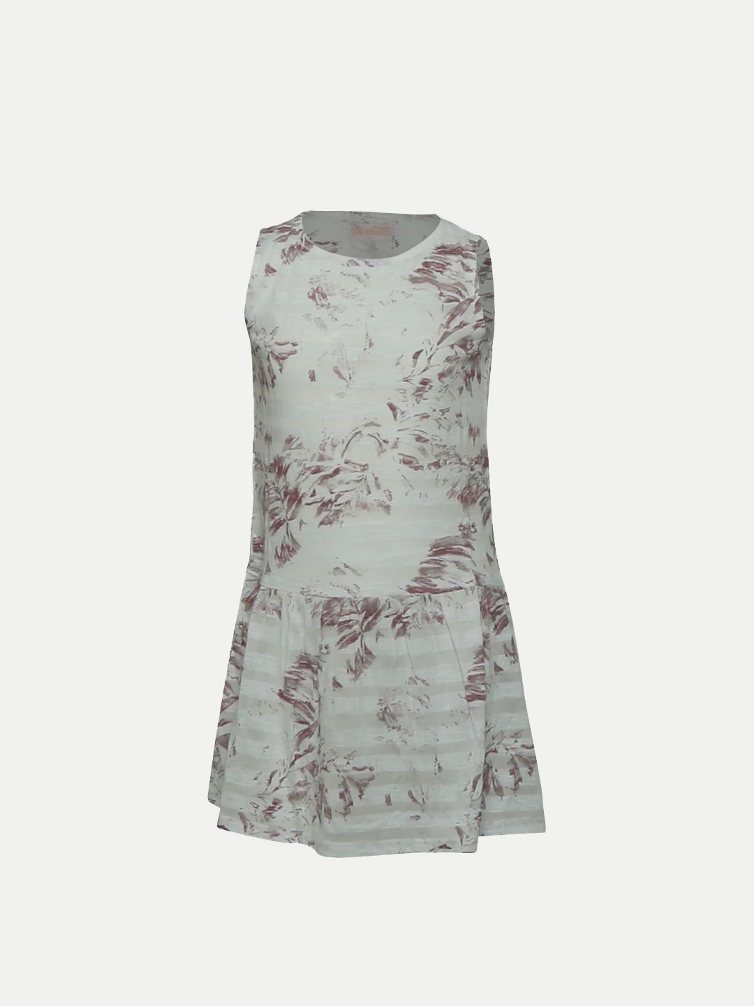 Teen Girls White Printed Floral Dress