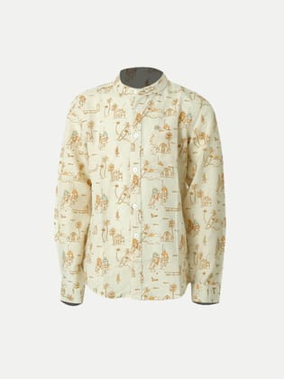 Boys Doodle Printed Off -White Casual Shirt Boys Doodle Printed Off -White Casual Shirt
