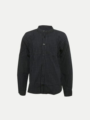 Boys Black Pin-check Shirt