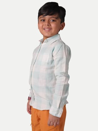 Boys Sky-blue Gingham Shirt