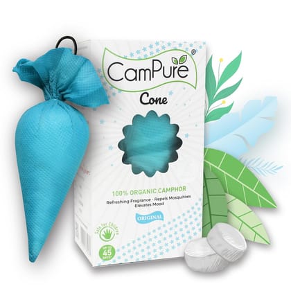 Camphor Cone (Original) Pack Of 1 - Room, Car and Air Freshener & Mosquito Repellent | Kapur Cone | CamPure Cone | Original cone