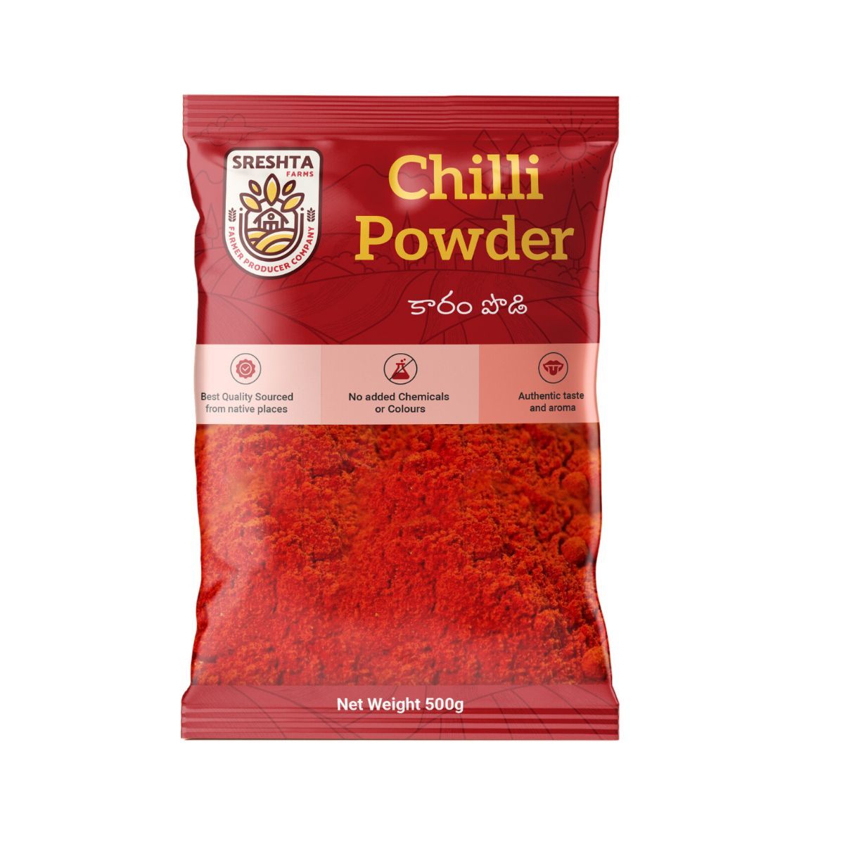 Sreshta Farms Natural Chilli Powder | Pure & Authentic Indian Red Chilli Spice