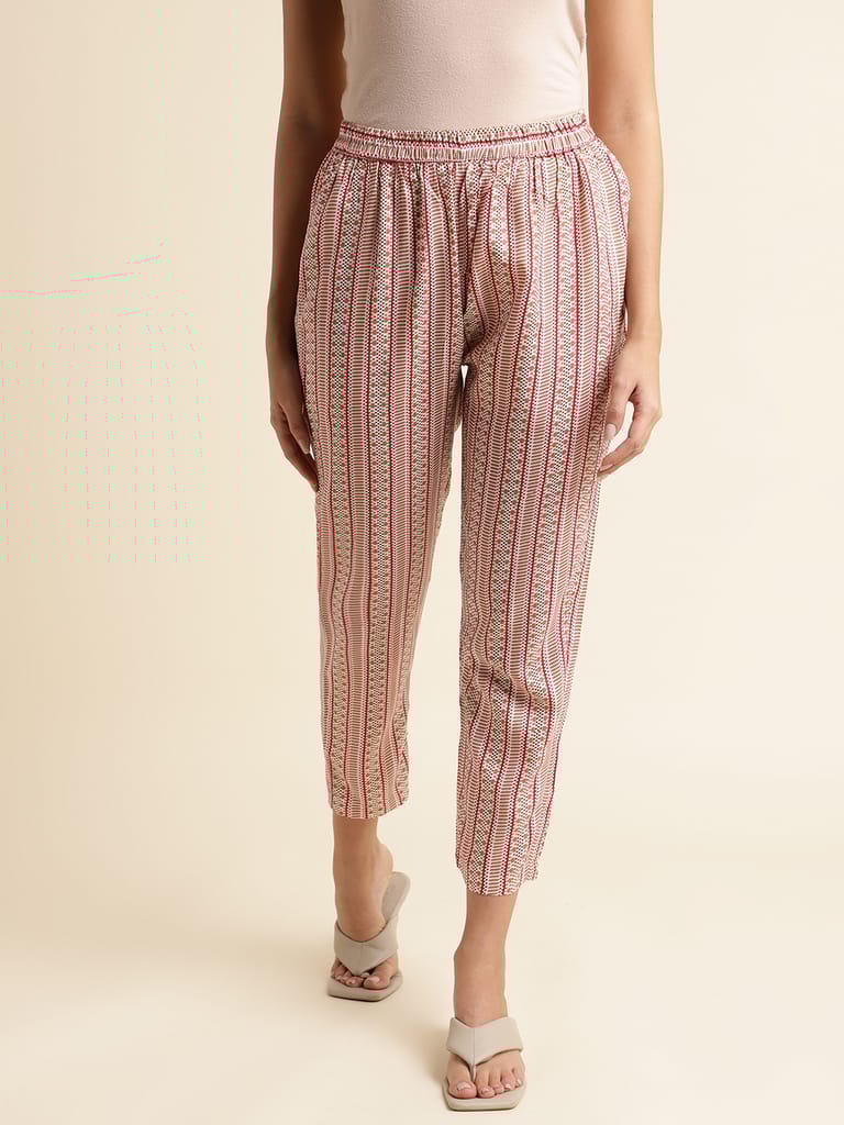 Rayon Gold Foil Printed Flared Women Designer Kurta Set (Peach)