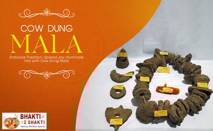 Bhakti2Shakti Cow dung Mala for Holi Puja (Pack of 30+ uple) | Holika Dahan/badkulla/badkula/badkulaya | Natural Gobar ki Mala | Kande ki mala