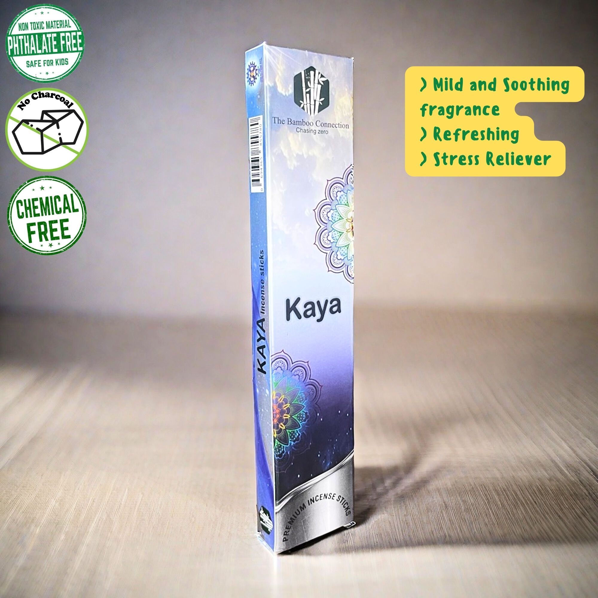 The Bamboo Connection | Kaya Incense Stick | Rose Fragrance | Phthalate free, Charcoal free, Chemical free | 100% Natural | Pack of 2
