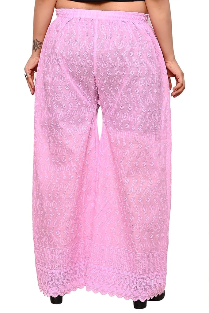 Cotton Embroidery Palazzo(Pink)