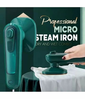 Denzcart Portable Micro Steam Iron, Green Iron Handheld Garment Steamer, Dry And Wet Wrinkles Removing Lightweight Steamer For Home Office, Fast Heat Mini Ironing  by Ruhi Fashion India