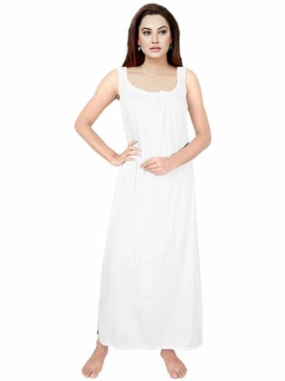 Denzcart Premium Hosiery Nighty Soft Light Gown for Women (White, 1)  by Ruhi Fashion India