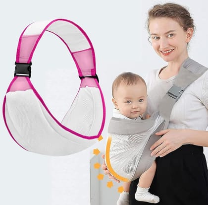 Mommers Baby Wrap Carry Bag, Hands Free Baby Carrier/Ergonomic 3D Mesh Baby Wraps Carrier, Adjustable Baby Sling, Lightweight Breathable Baby Carrier Wrap/Pink