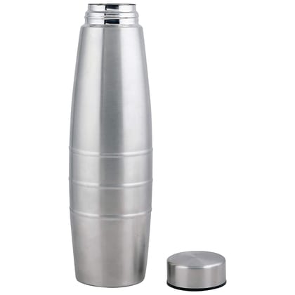 Stainless Steel Single Wall Fridge Water Bottle (1000ml, S.S. MATT), Pack of 1 Stainless Steel Flask 1000ML