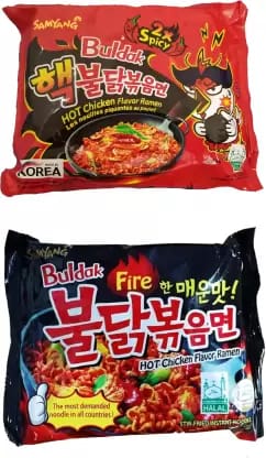 Samyang 2x Spicy & Stir Fried Hot Chicken Flavour Ramen Instant Korean Noodles Non-vegetarian  (2 x 140 g)