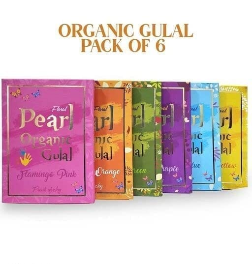 UrbanOasis Holi Color/Herbal Gulal/Organic Colours/Non-Toxic Holi Color / 100% Safe (Pack of 6) (Each Pouch 100 GMS)(Pink, Green, Orange, Yellow, Blue, Purple)