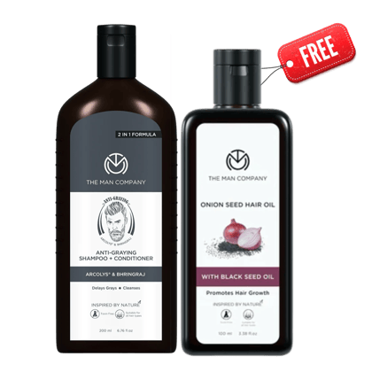Anti-Graying Shampoo & Conditioner Shampoo and Free Hair Oil