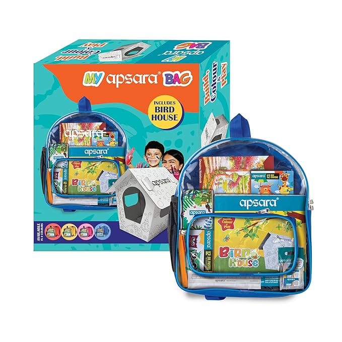 Apsara My Bag Kit, All-in-one Kit for Children, Premium 8 Color Pencils, 12 Oil Pastels, Mechano Eraser, Drawing Book, Creative Tree House Craft, Non-dust Erasers, 12 Wax Crayons, Perfect Gifting - Stationery | Buy online on ZillyBuy