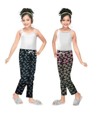Girls Printed Pant and Night Pant (Pack of 2)