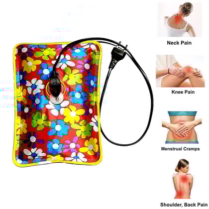  Electric Hot Water Bag for Pain Relief - Heat Therapy for Neck, Shoulder, Back, Knee, and Menstrual Cramps