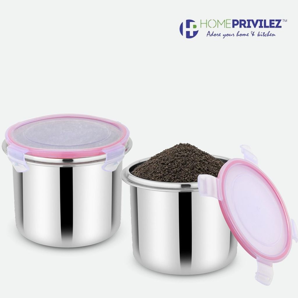 "Flip & Seal" Stainless Steel Airtight storage container (1000ML,1350ML)