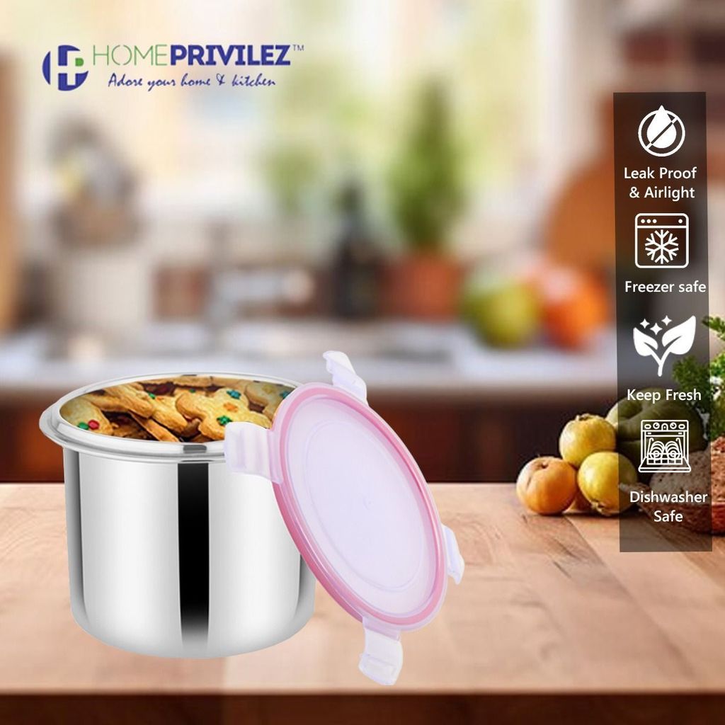 "Flip & Seal" Stainless Steel Airtight storage container (1000ML,1350ML)