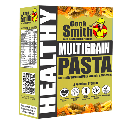 Cook Smith Healthy Multigrain Millets Penne Pasta| No Maida, No Fried, No MSG, No Preservatives | Sun Dried |Natural Colour | Mix Flour Pasta | Cook Smith Pasta Pack 250gm (Pack of 1)