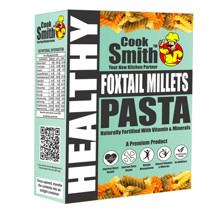 Cook Smith Healthy Foxtail Millets Penne Pasta| No Maida, No Fried, No MSG, No Preservatives | Sun Dried |Natural Colour | Kangani | Cook Smith Pasta Pack 250gm (Pack of 1)