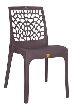 Prima Plastic Chair | Set of 2 Indoor Outdoor Chair | Patio Chair | Plastic Stackable Chairs for Dining Room, Bedroom, Kitchen, Living Room, Balcony, Office Work and Shop | Strong & Sturdy Structure