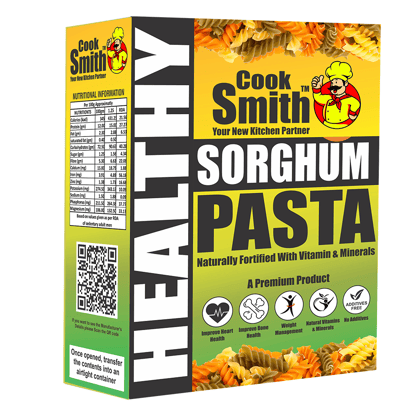 Cook Smith Healthy Sorghum Millets Penne Pasta| No Maida, No Fried, No MSG, No Preservatives | Sun Dried |Natural Colour | Jawar Pasta | Cook Smith Pasta Pack 250gm (Pack of 1)