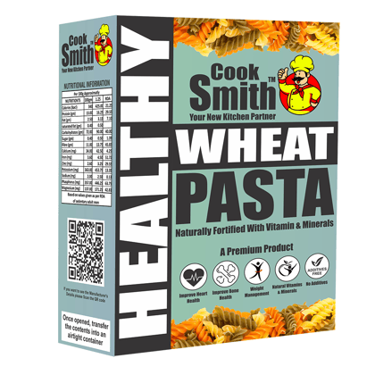 Cook Smith Healthy Wheat Penne Pasta| No Maida, No Fried, No MSG, No Preservatives | Sun Dried |Natural Colour | kanak Pasta | Cook Smith Pasta Pack 250gm (Pack of 1))