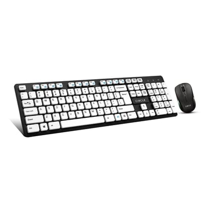 Circle Rover A7 wireless Combo Keyboard (White) and Silent Pro Mouse (3yr Brand Warranty)