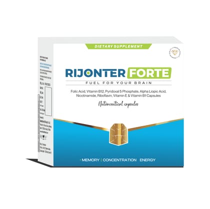 RIJONTER FORTE FUEL FOR YOUR BRAIN , LIPOIC ACID WITH B-COMPLEX CAPSULE PACK OF 50CAPSULES