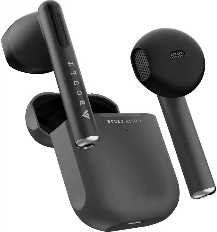 Boult XPods with Mega 13mm Drivers, 20H Battery, Fast Charge & Pairing, Made In India Bluetooth Headset  (Black, True Wireless)